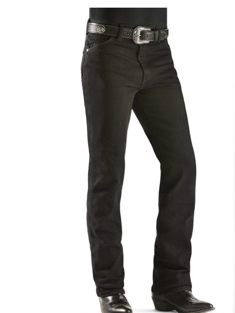 WRANGLER MEN’S SLIM FIT COWBOY STRETCH STRAIGHT BLACK JEANS NEW 32X32